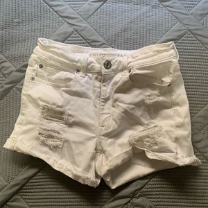White denim shorts